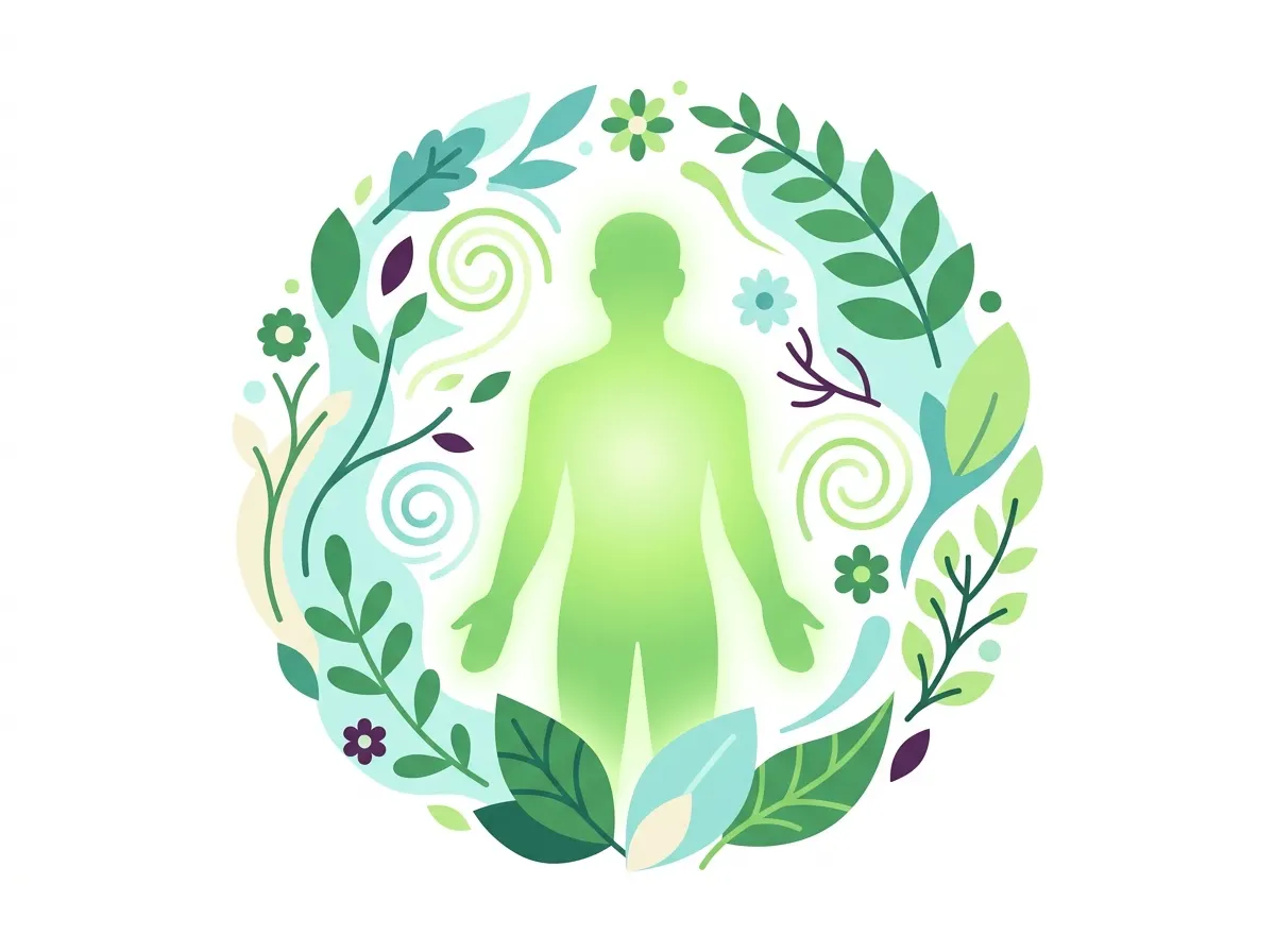 Wellness illustratie plantaardige vitaliteit - Foxglen Nutrition merkwaarden